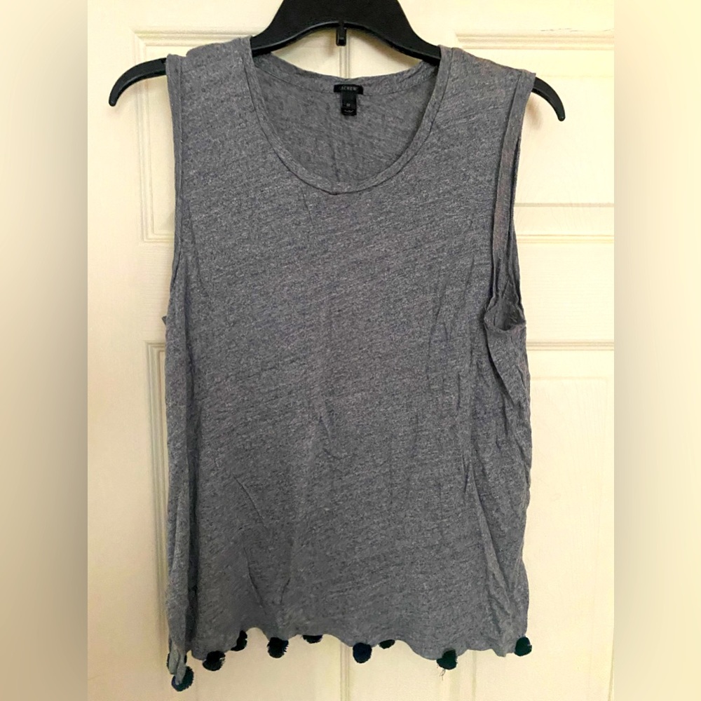 Grey tank with Pom details